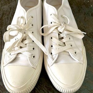 Sandro Paris cool white french leather sneakers 10